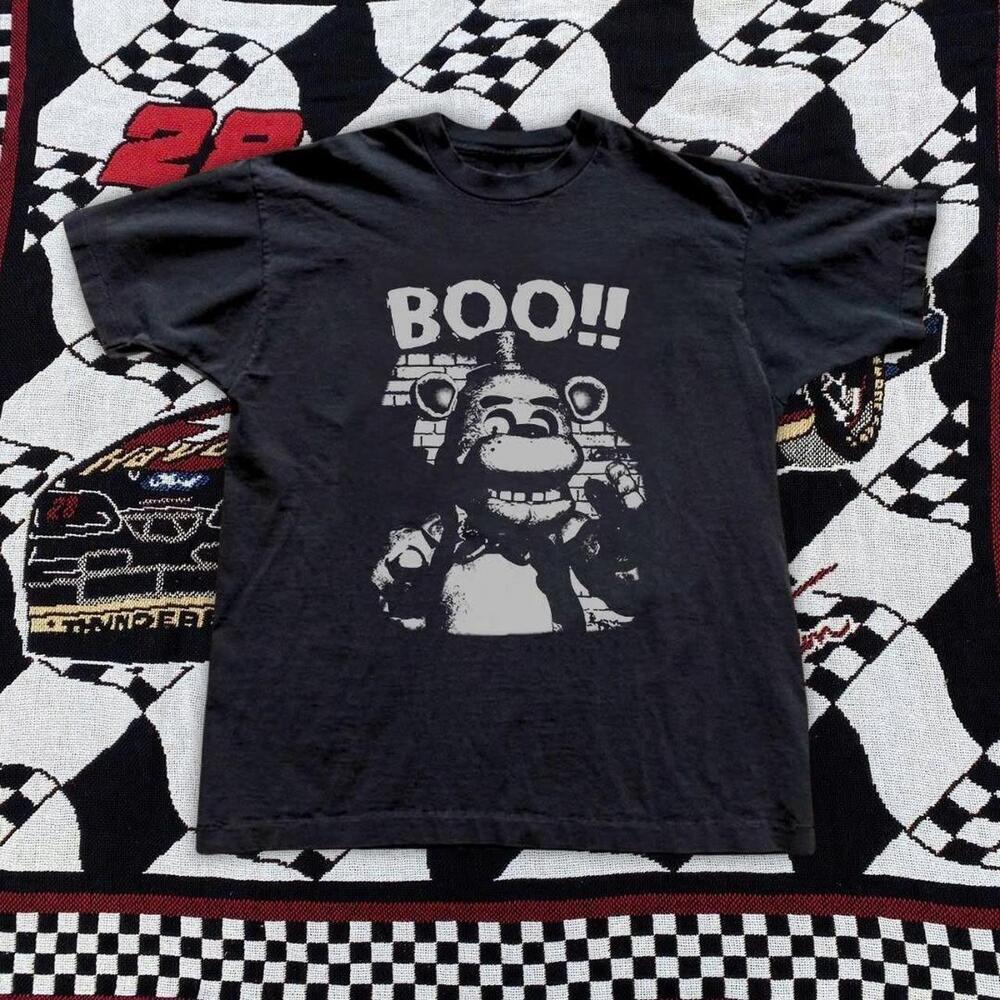 Five Nights At Freddy_S Black And White Cotton T Shirt